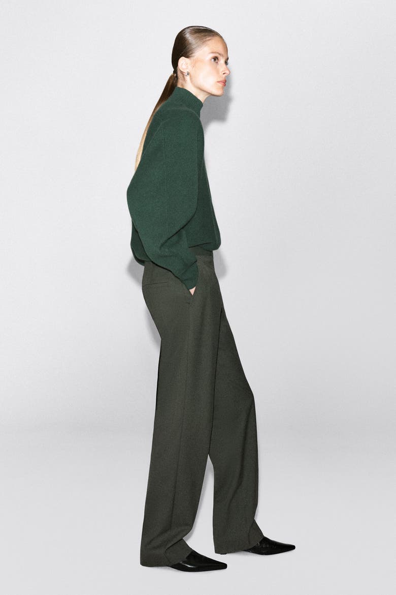 Tailored Twill Flared Pants, Alternate, color, KHAKI
