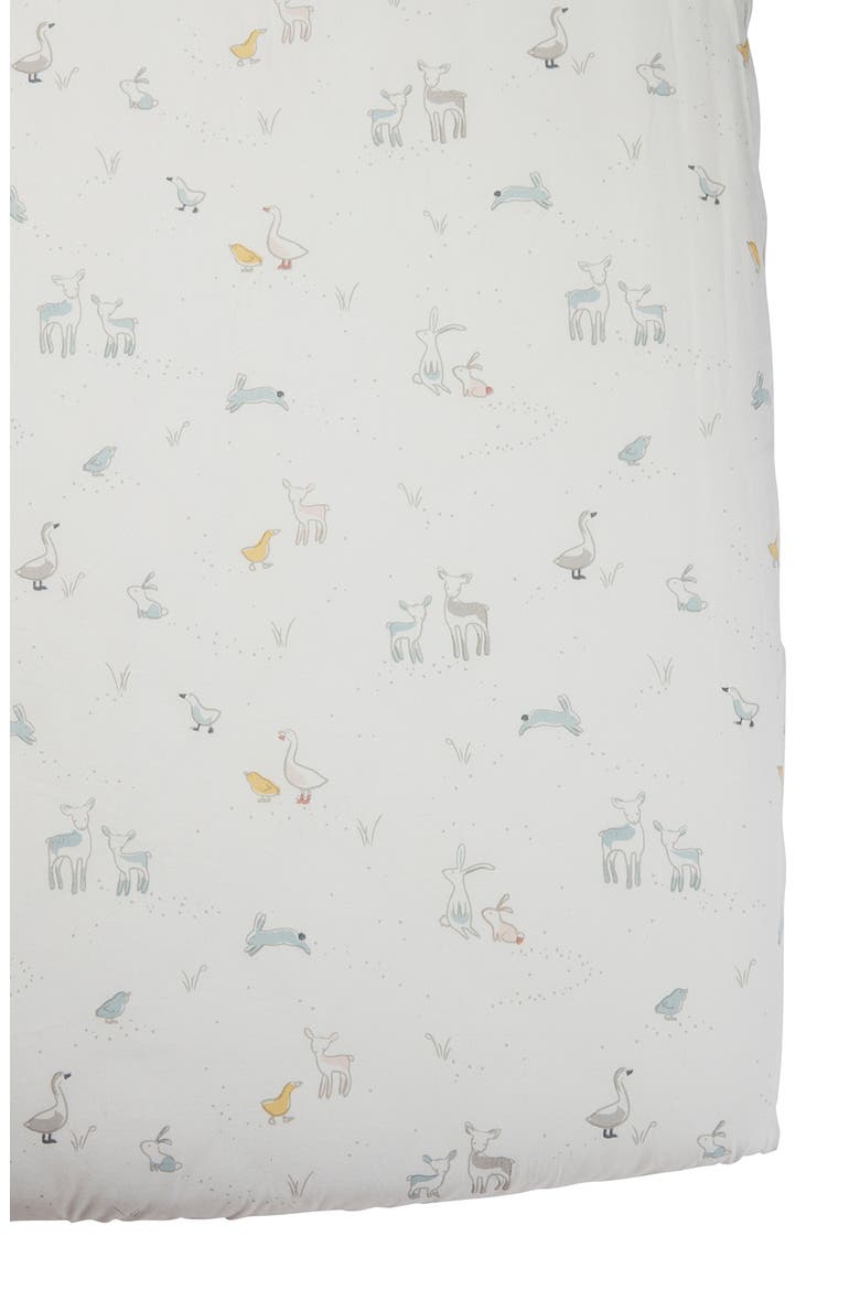 Just Hatched Organic Cotton Crib Sheet, Main, color, MULTI