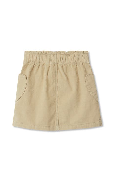 Girls Corduroy Skirt with Heart Pockets