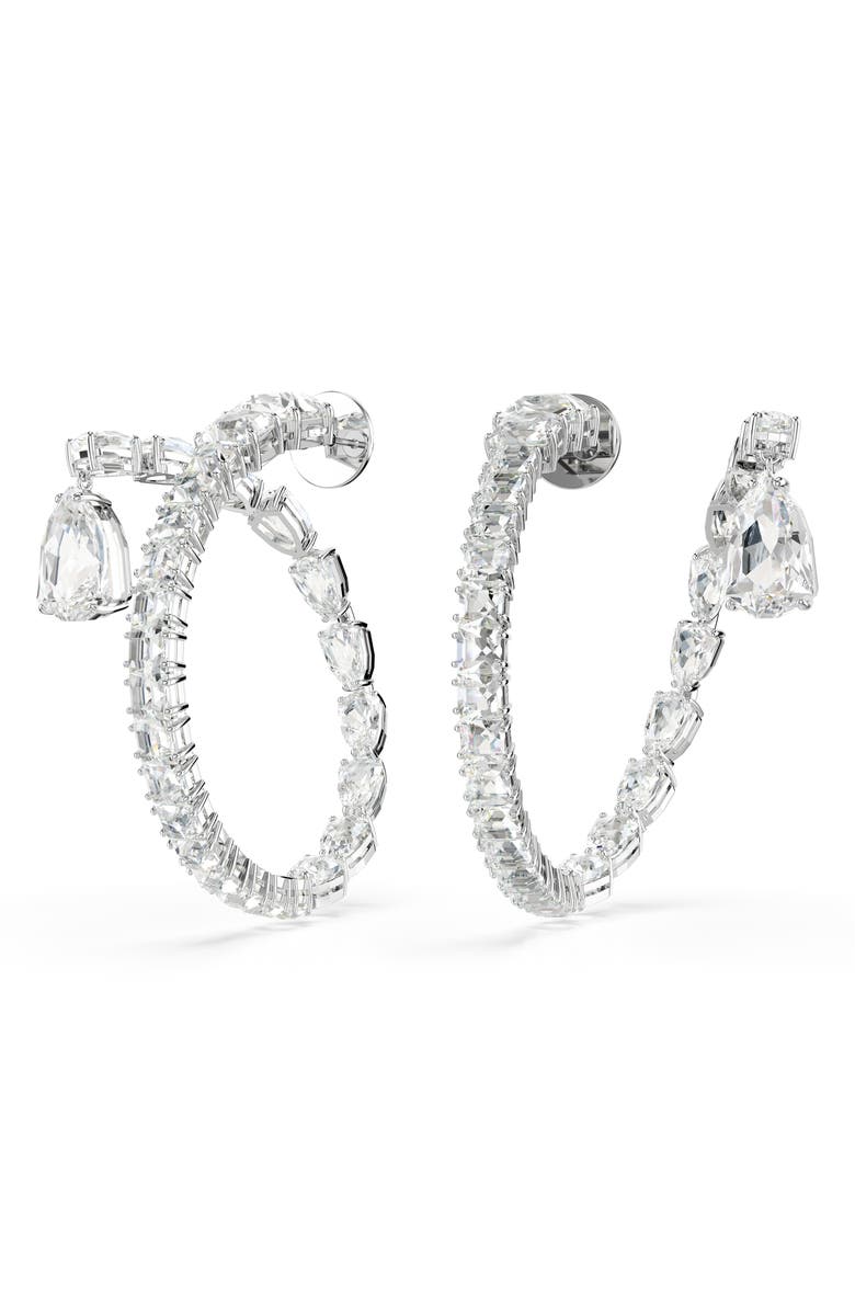 Swarovski Matrix Hoop Earrings, Alternate, color, Silver