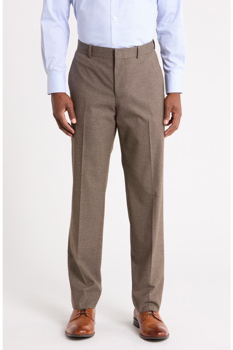 Classic Fit Trousers, Main, color, BROWN FLANNEL