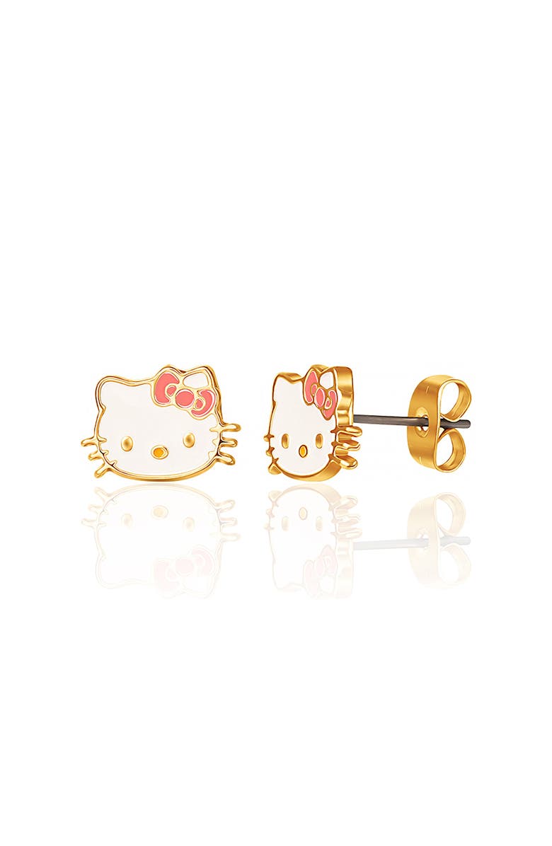 Hello Kitty Flash Stud Earrings and Plated Necklace, 18"+3", Alternate, color, 