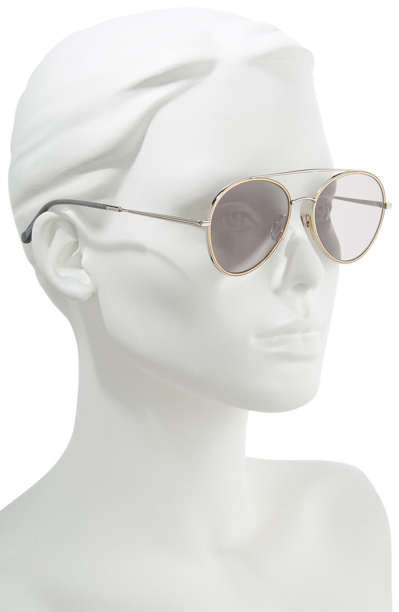 Max Mara Wire II 54mm Aviator Sunglasses, Alternate, color,