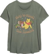 Winnie the Pooh Women's Winnie the Pooh Stop to Smell the Flowers Graphic T-Shirt
