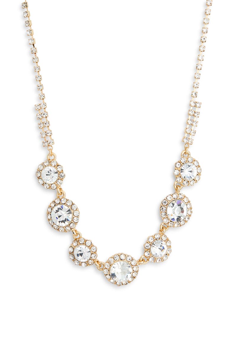 NORDSTROM RACK Round Crystal Halo Choker Necklace, Main, color, 