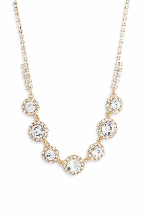 NORDSTROM RACK Round Crystal Halo Choker Necklace