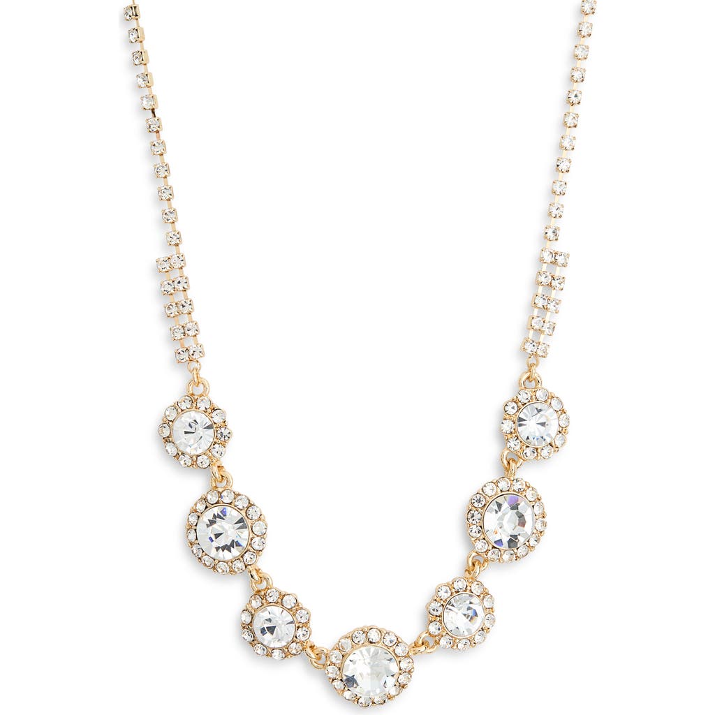 Nordstrom Rack Round Crystal Halo Choker Necklace In Gold