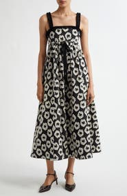 Ulla Johnson Mira Fray Trim Print Sleeveless Maxi Dress