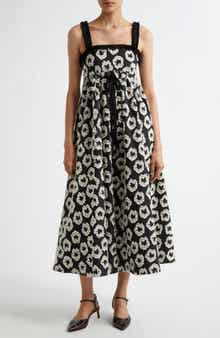 Ulla Johnson Mira Fray Trim Print Sleeveless Maxi Dress