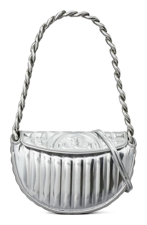 Mini Fleming Soft Metallic Crescent Shoulder Bag