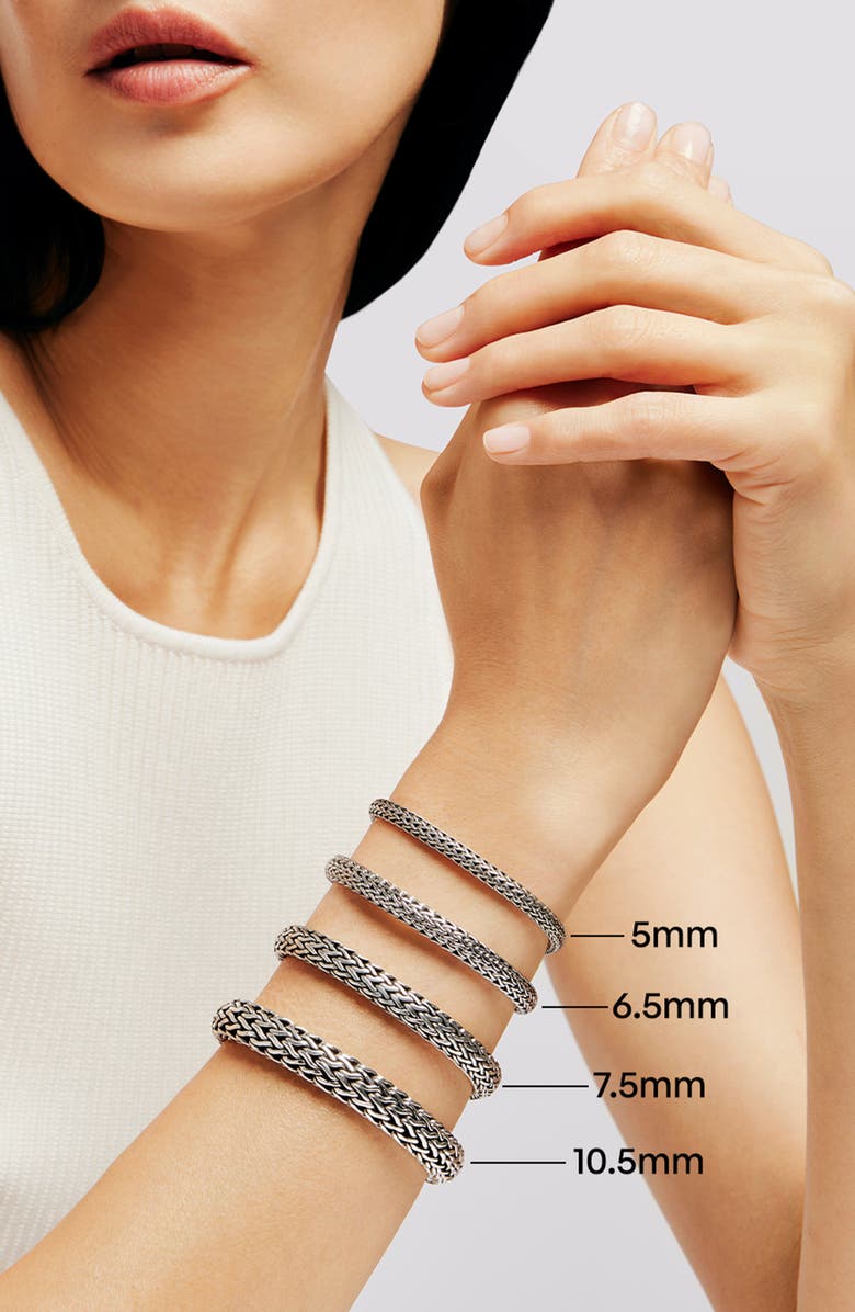 John Hardy Icon Bracelet, Sterling Silver, Pavé, 5mm, Alternate, color, Black Sapphire