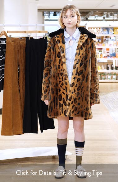 Love Token Imani Leopard Faux Fur Coat (Women) | Nordstrom