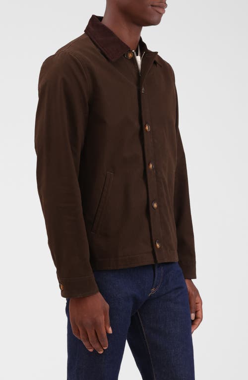 Bagatelle Classic Cotton Work Jacket In Brown