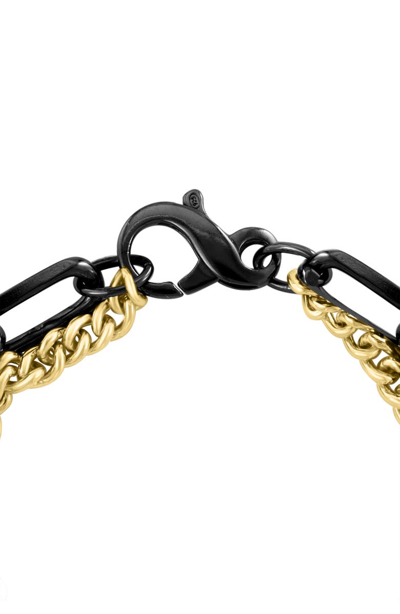 EFFY Men's Two-Tone Mixed Chain Bracelet, Alternate, color, Black