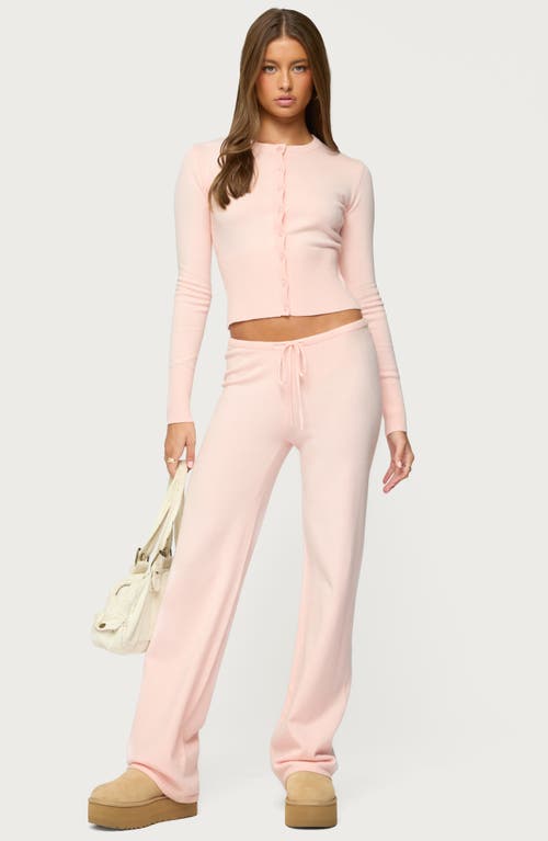 Edikted Montanna Knit Drawstring Pants In Pink