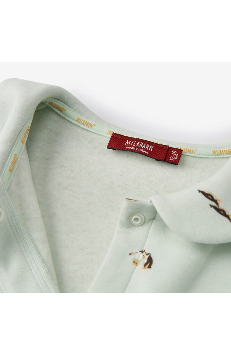 Milkbarn Stretch Fleece Collar Jumpsuit, Alternate, color, Lil' Penguin