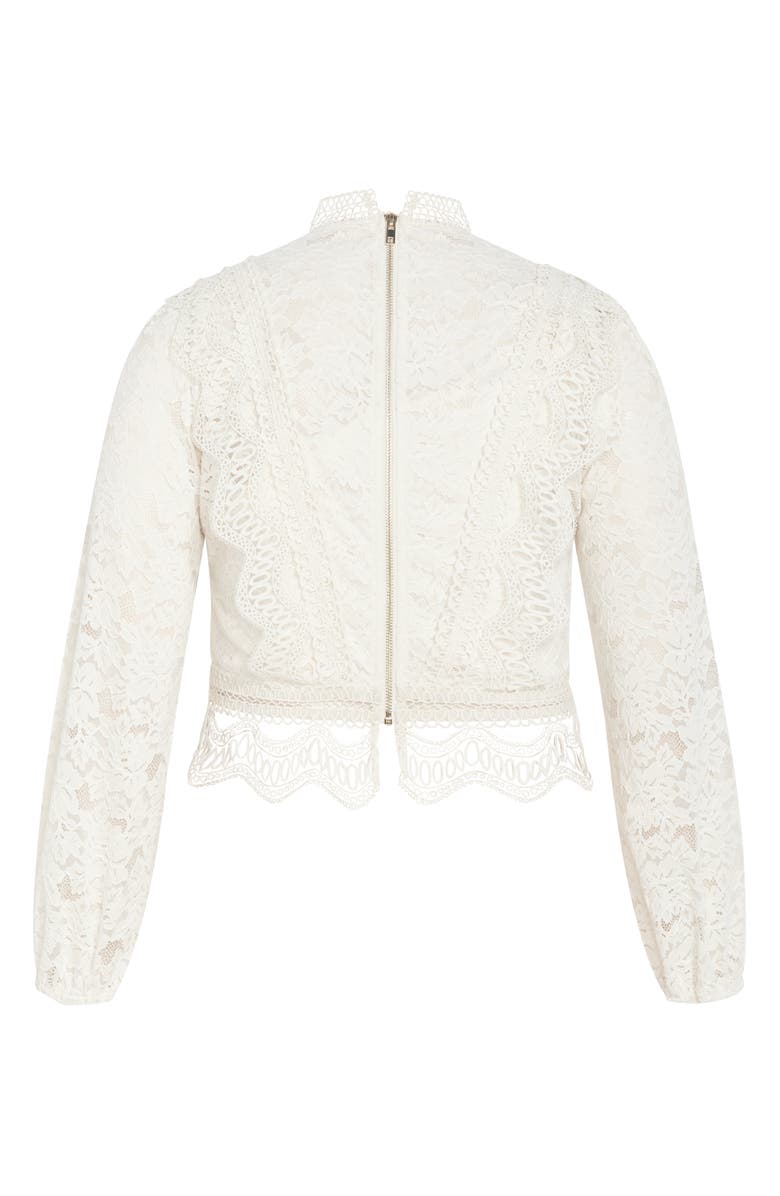 City Chic Lucielle Lace Top, Alternate, color, Porcelain