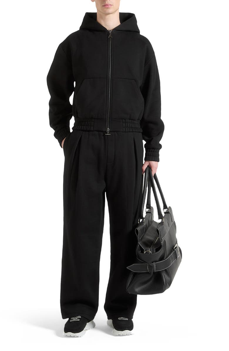 Manière De Voir Cyril Box Pleated Relaxed Jogger, Main, color, Black