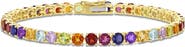 Julianna B. Multi-Color Gemstone Tennis Bracelet Yellow Silver