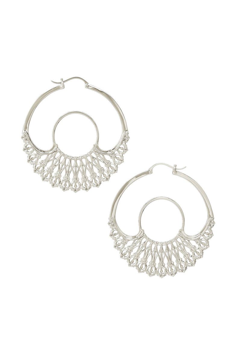 Iris Hoops, Alternate, color, Silver