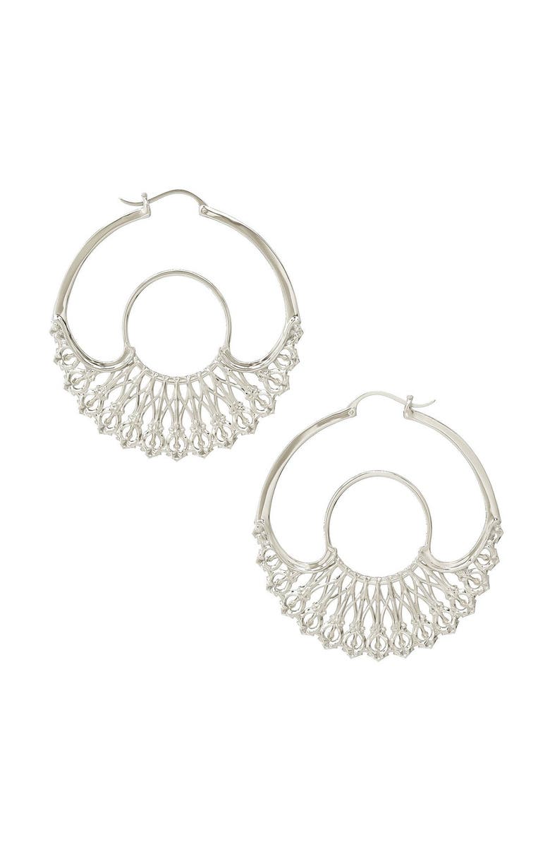 Astor & Orion Iris Hoops, Main, color, Silver