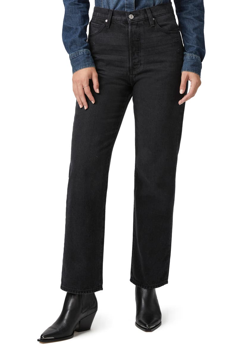 Sawyer High Waist Straight Leg Jeans, Main, color, DRKDWNDIST