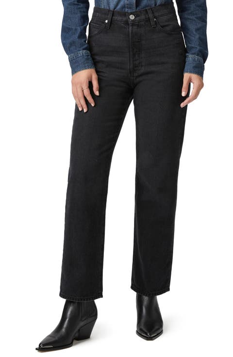 Sawyer High Waist Straight Leg Jeans (Dark Dawn Distressed)