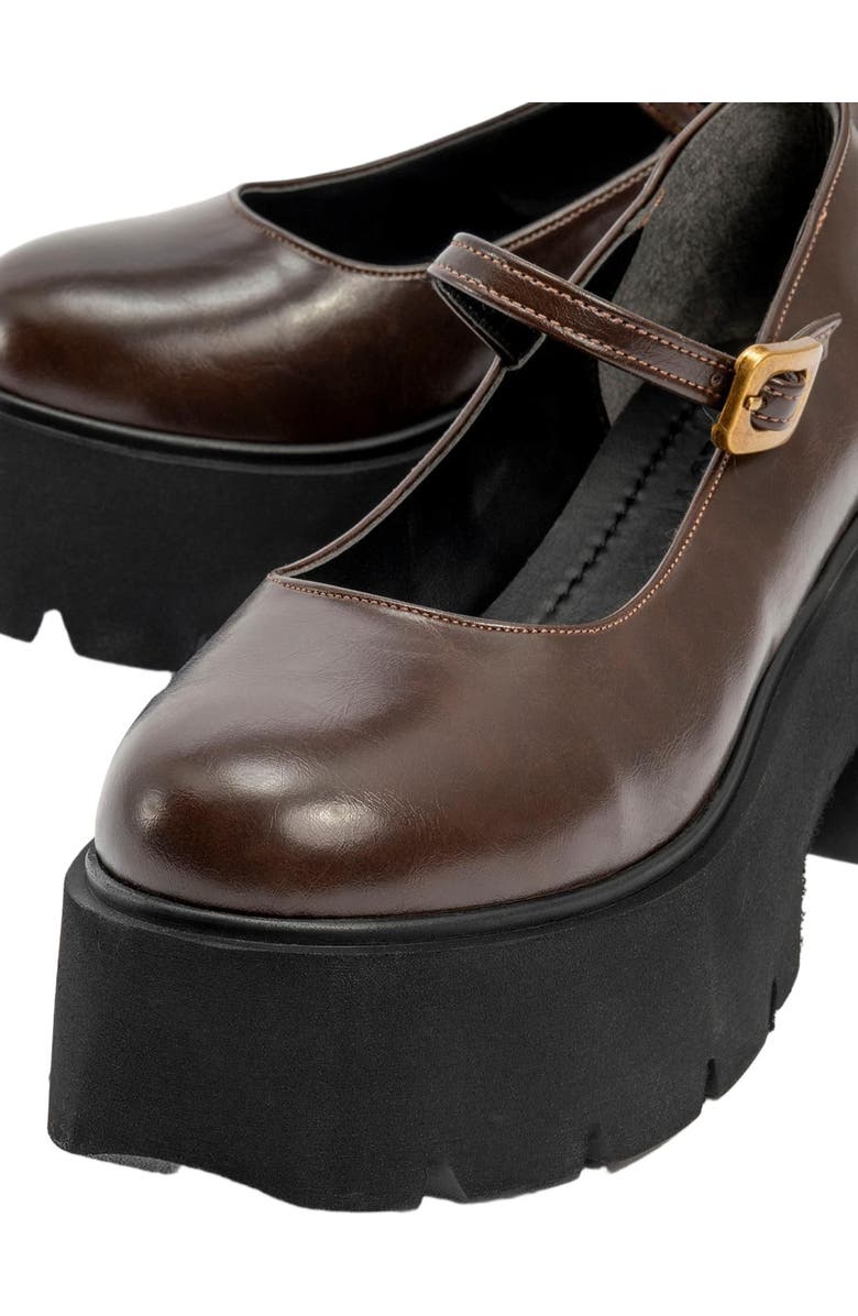 Prologue Shoes Linley Platform Mary Jane Shoes, Alternate, color, Brown Faux Leather