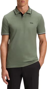 BOSS Paul Tipped Stretch Cotton Polo