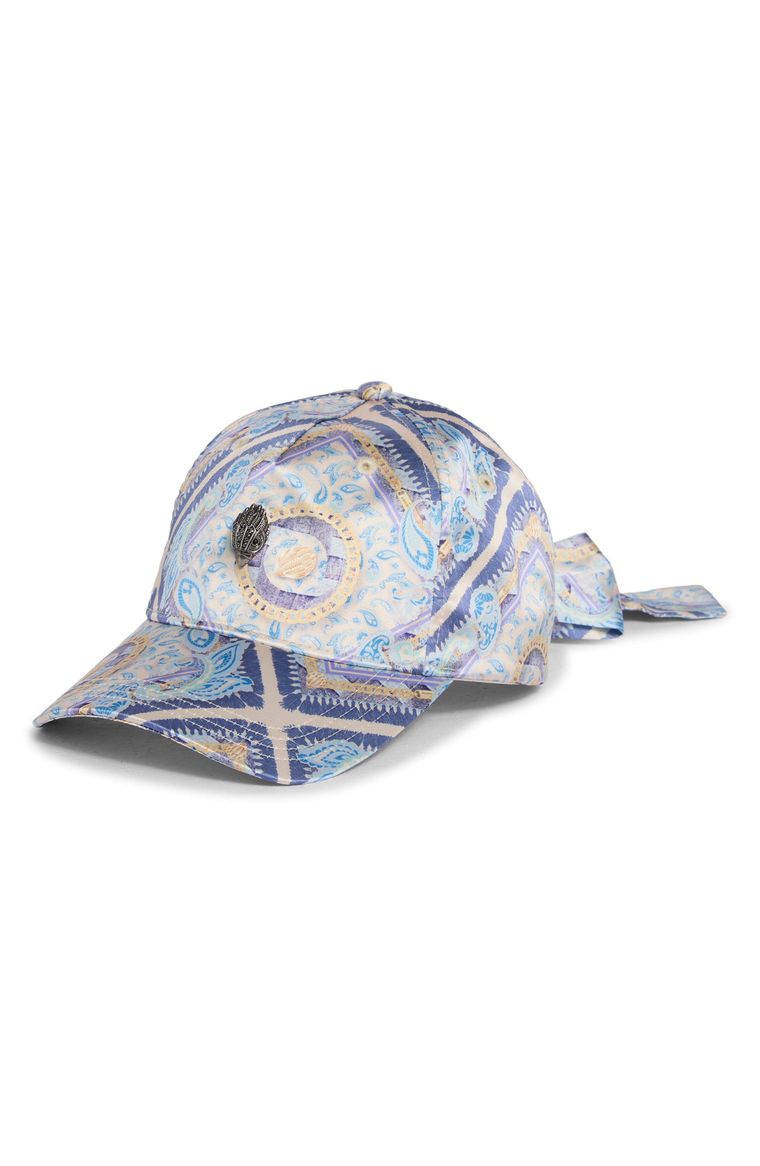 Kurt Geiger London Denim Paisley Tieback Baseball Cap