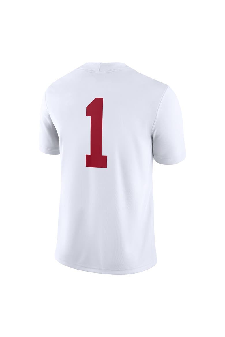 Men's Nike #1 White Alabama Crimson Tide Game Jersey, Alternate, color, White
