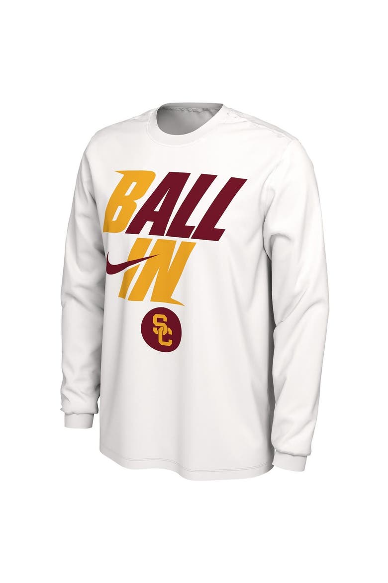 Men's Nike White USC Trojans Ball In Bench Long Sleeve T-Shirt, Alternate, color, White