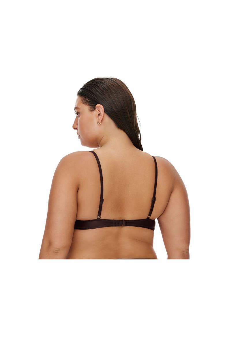 Satin Touch Underwire Bikini Top, Alternate, color, Brown