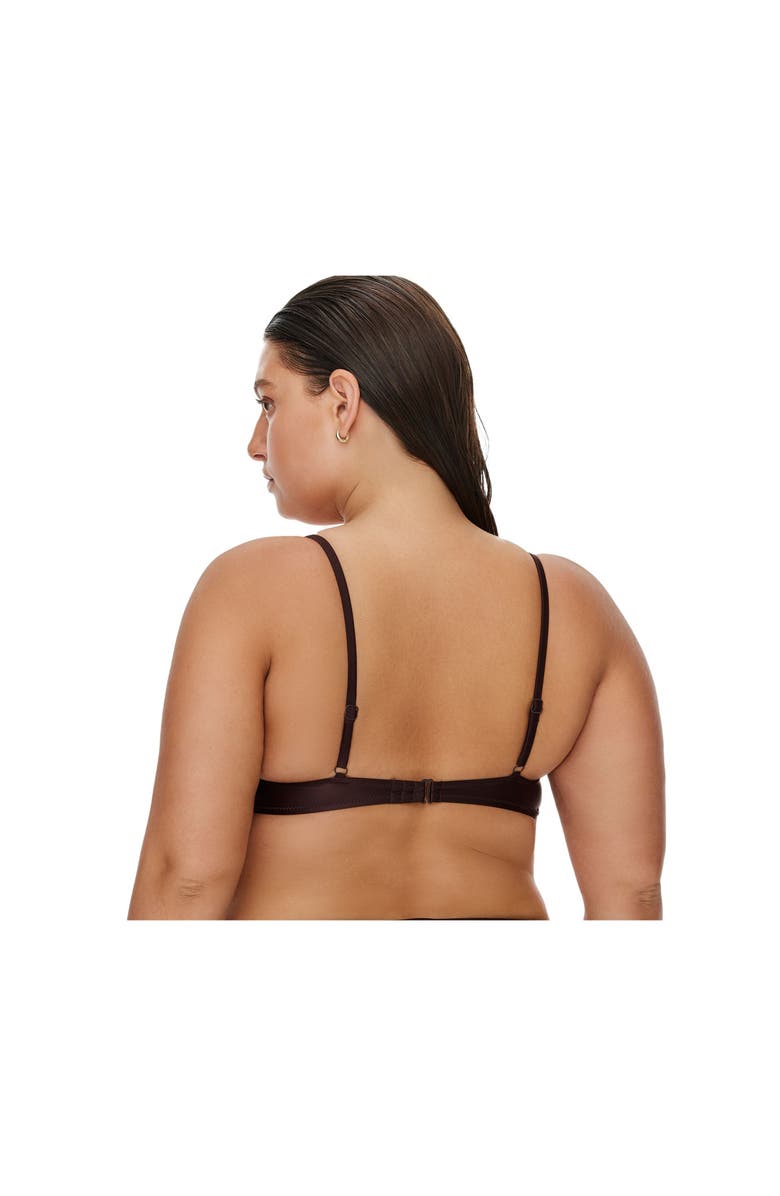 Flirtt Gottex Satin Touch Underwire Bikini Top, Alternate, color, Brown