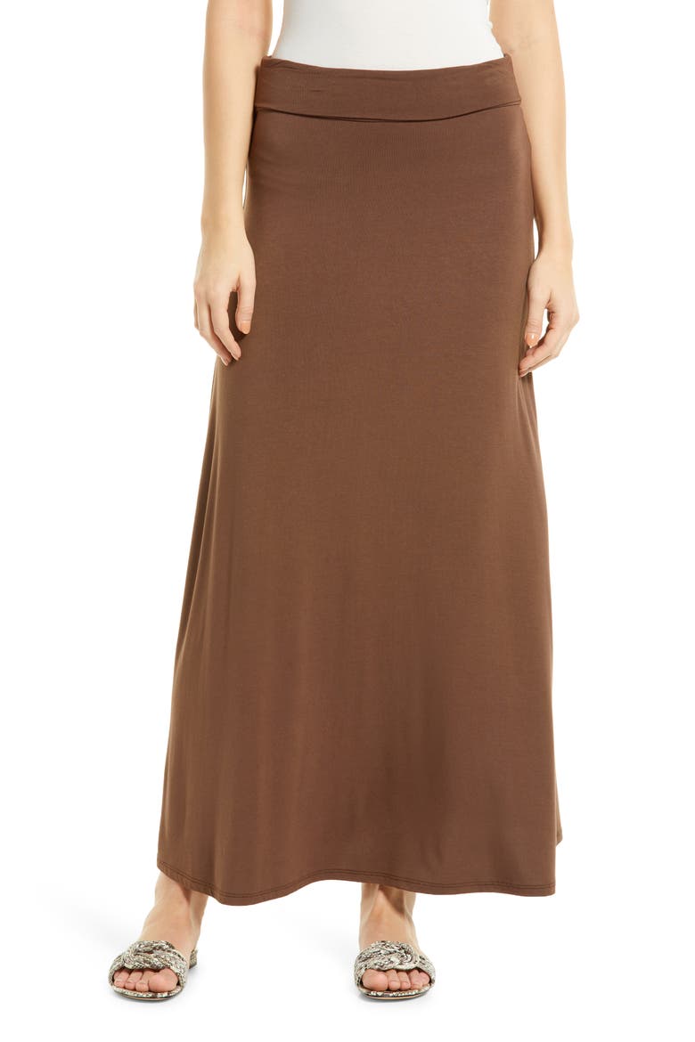 Roll Top Maxi Skirt, Main, color, COCO