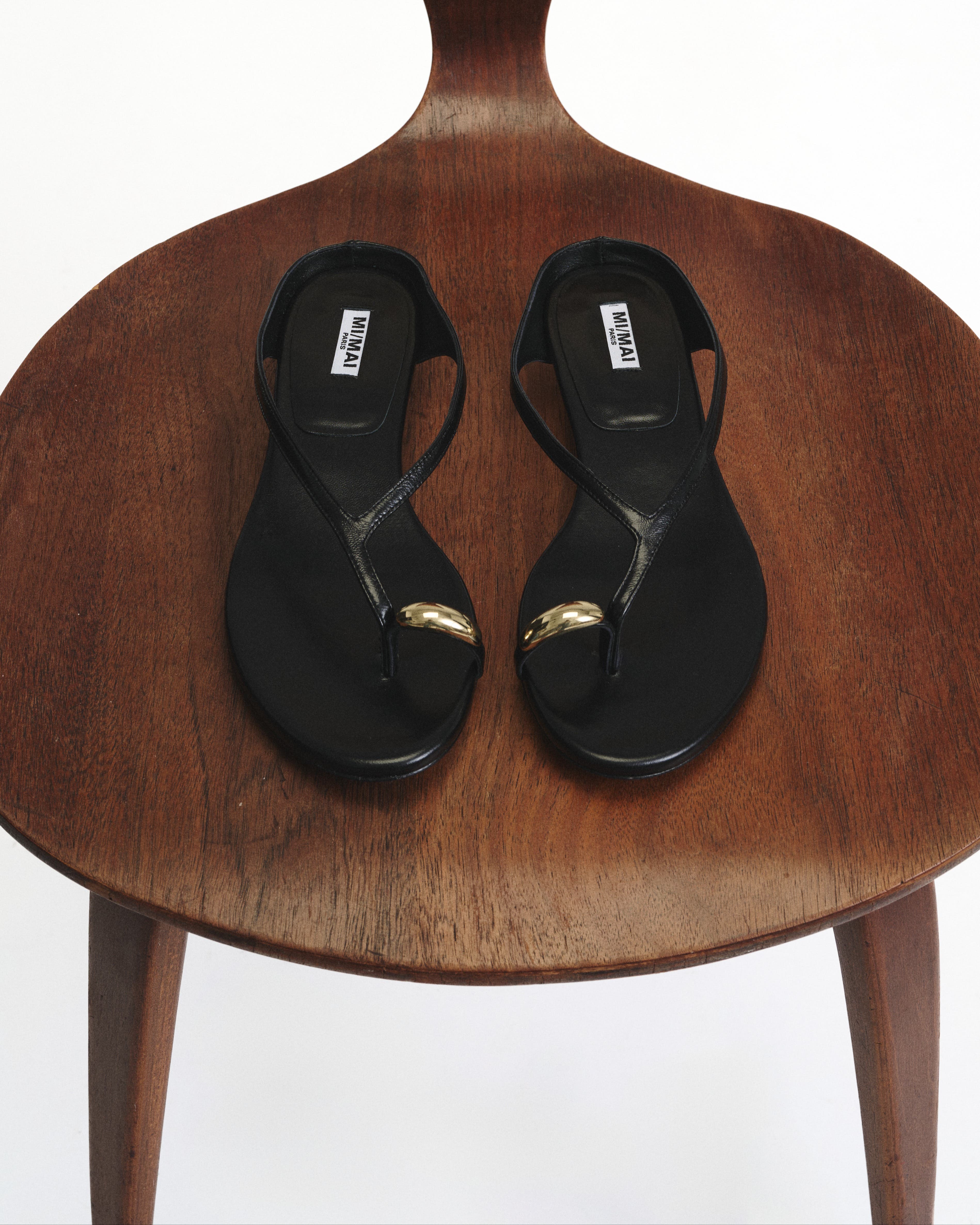 MI/MAI Juno Jewel Detail Flat Sandals, Alternate, color, Black