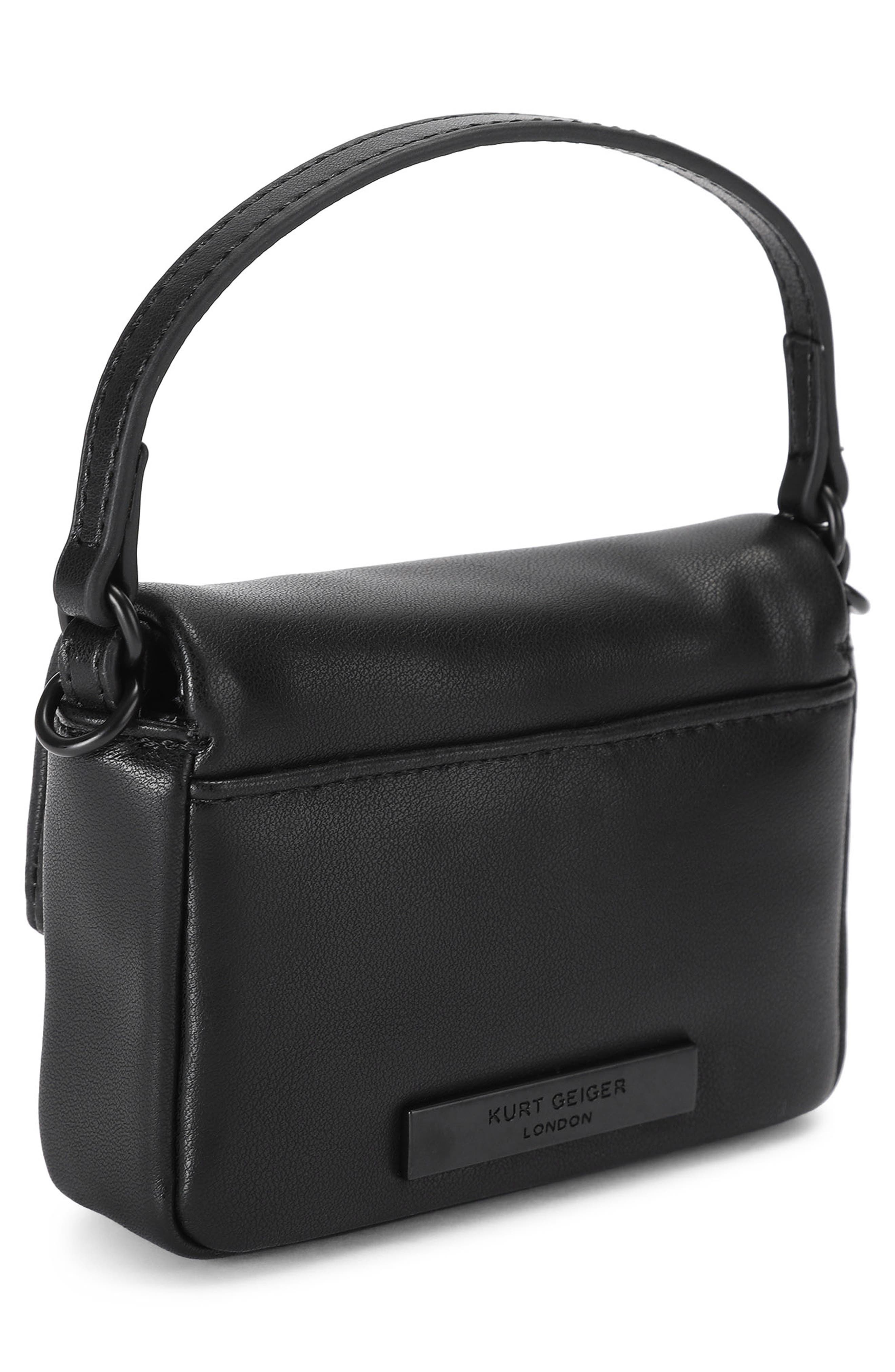 Micro Oxford Faux Leather Crossbody Bag, Alternate, color, BLACK