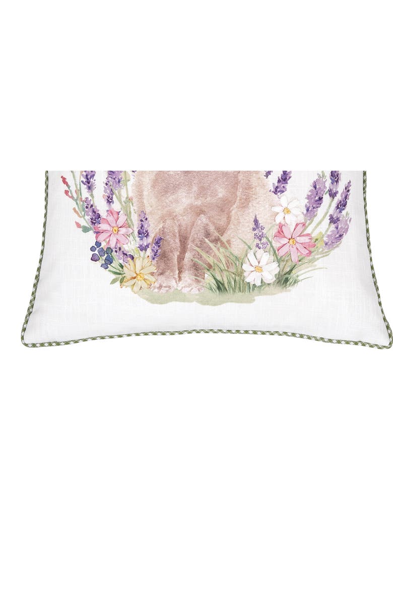 Lilac Rabbit Accent Pillow, 16" x 16", Alternate, color, White
