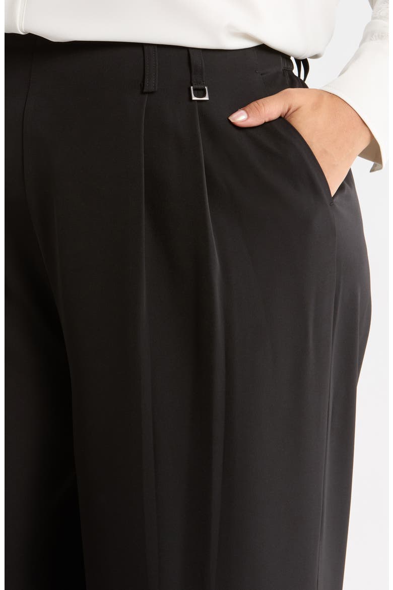 Darcy Pleated High Waist Wide Leg Pants, Alternate, color, BLACK