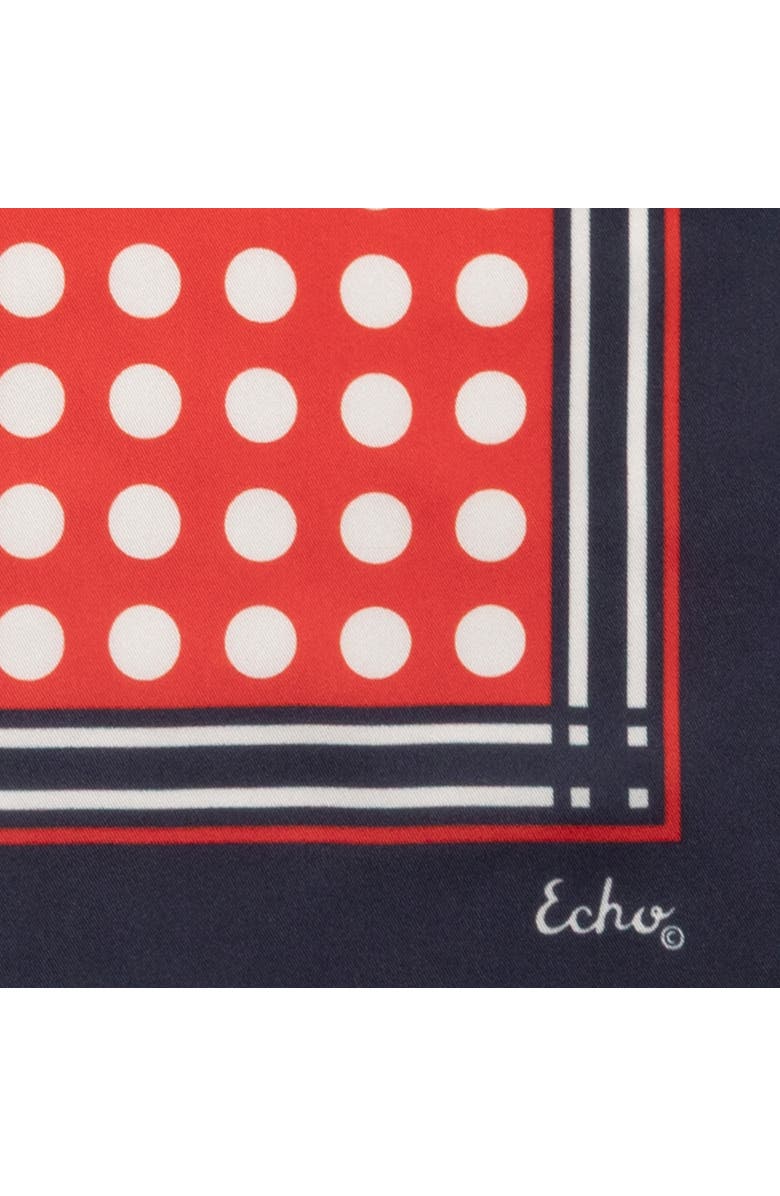 Echo Grid Dots Silk Square, Alternate, color, Navy