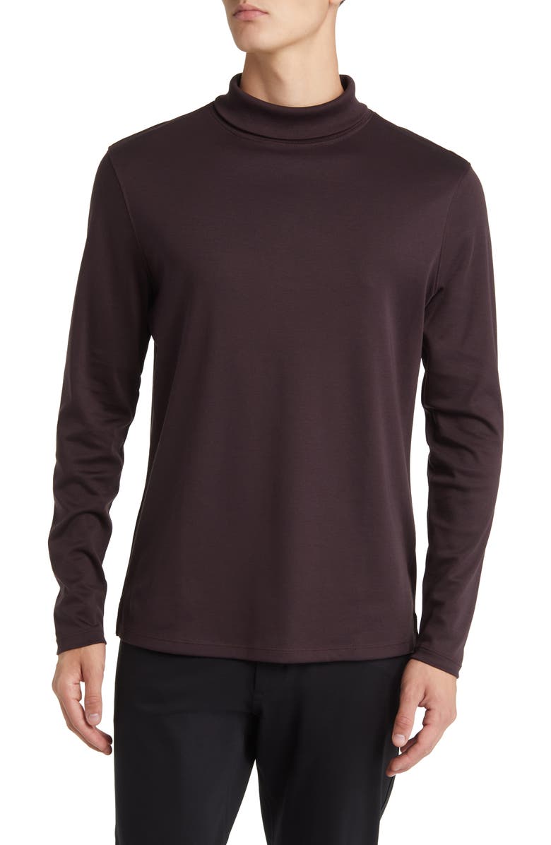 Robert Barakett Georgia Cotton Turtleneck, Main, color, Port