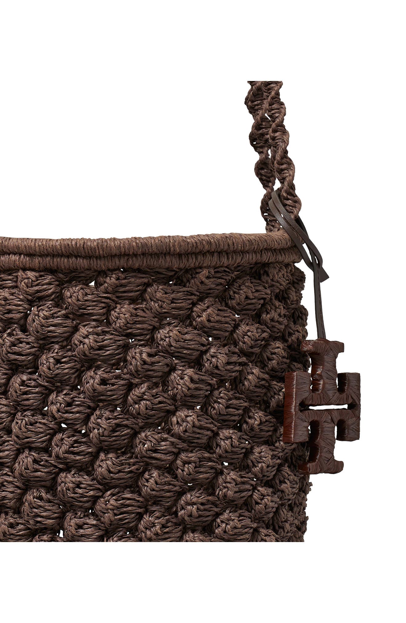 Ella Crochet Handbag, Alternate, color, DARK COCOA