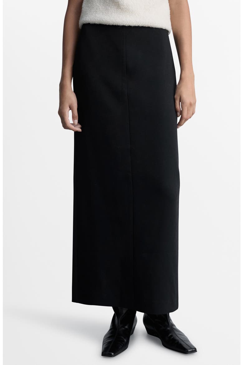 Back Slit Maxi Skirt, Main, color, BLACK
