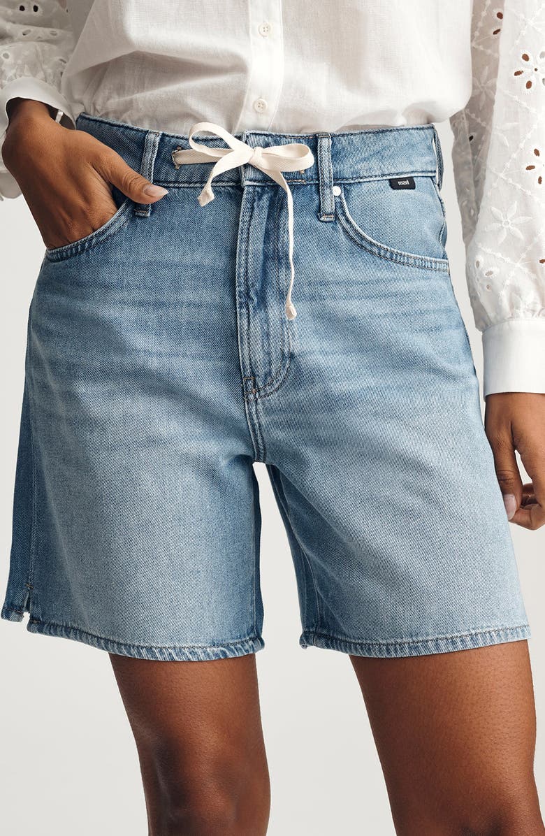 Mavi Jeans Nella Drawstring Denim Shorts, Alternate, color, Light Blue Well Blue