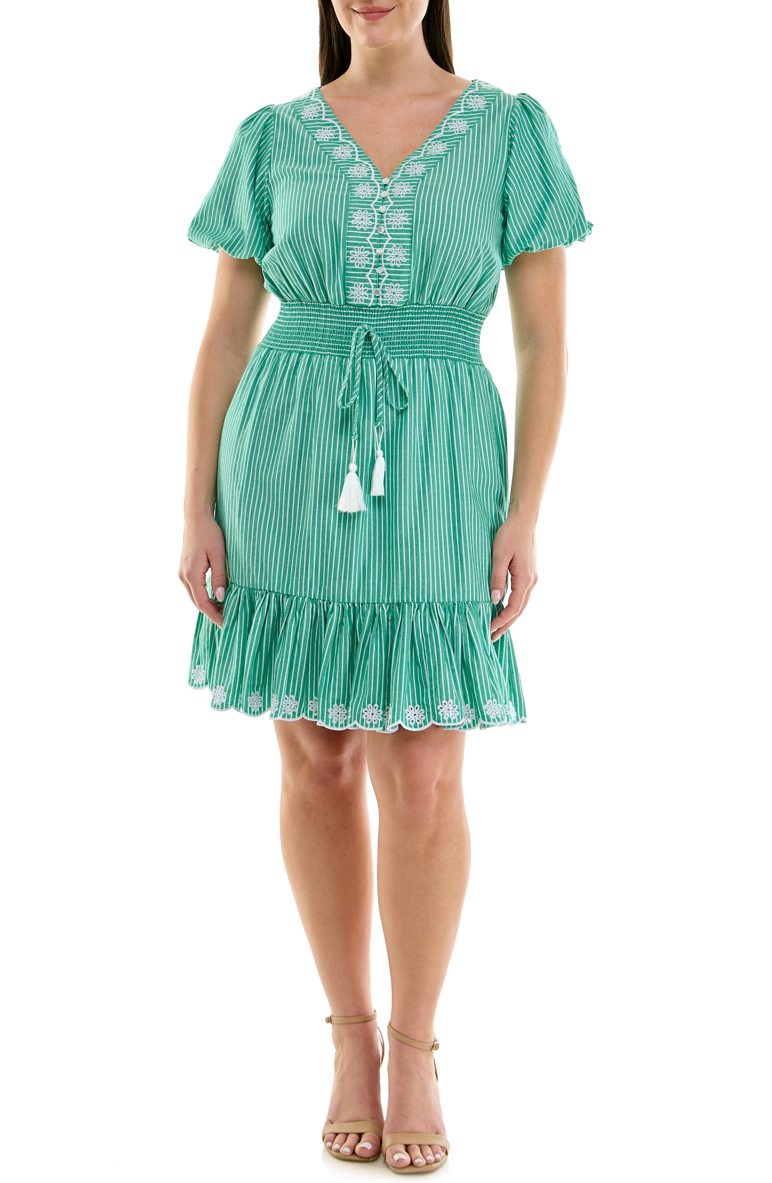 LILYPAD/WHITE STRIPE