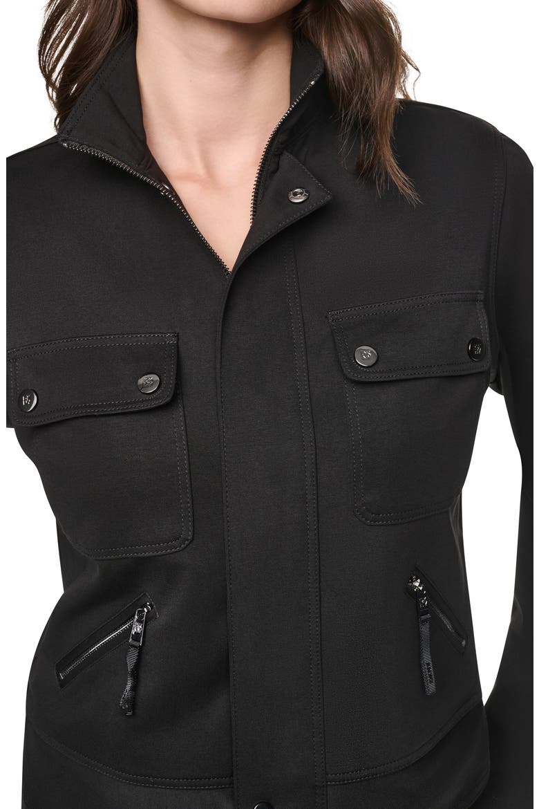 Soho Ponte Tech Jacket, Alternate, color, BLACK