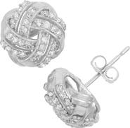 FUZION CREATIONS Pavé Diamond Knot Stud Earrings