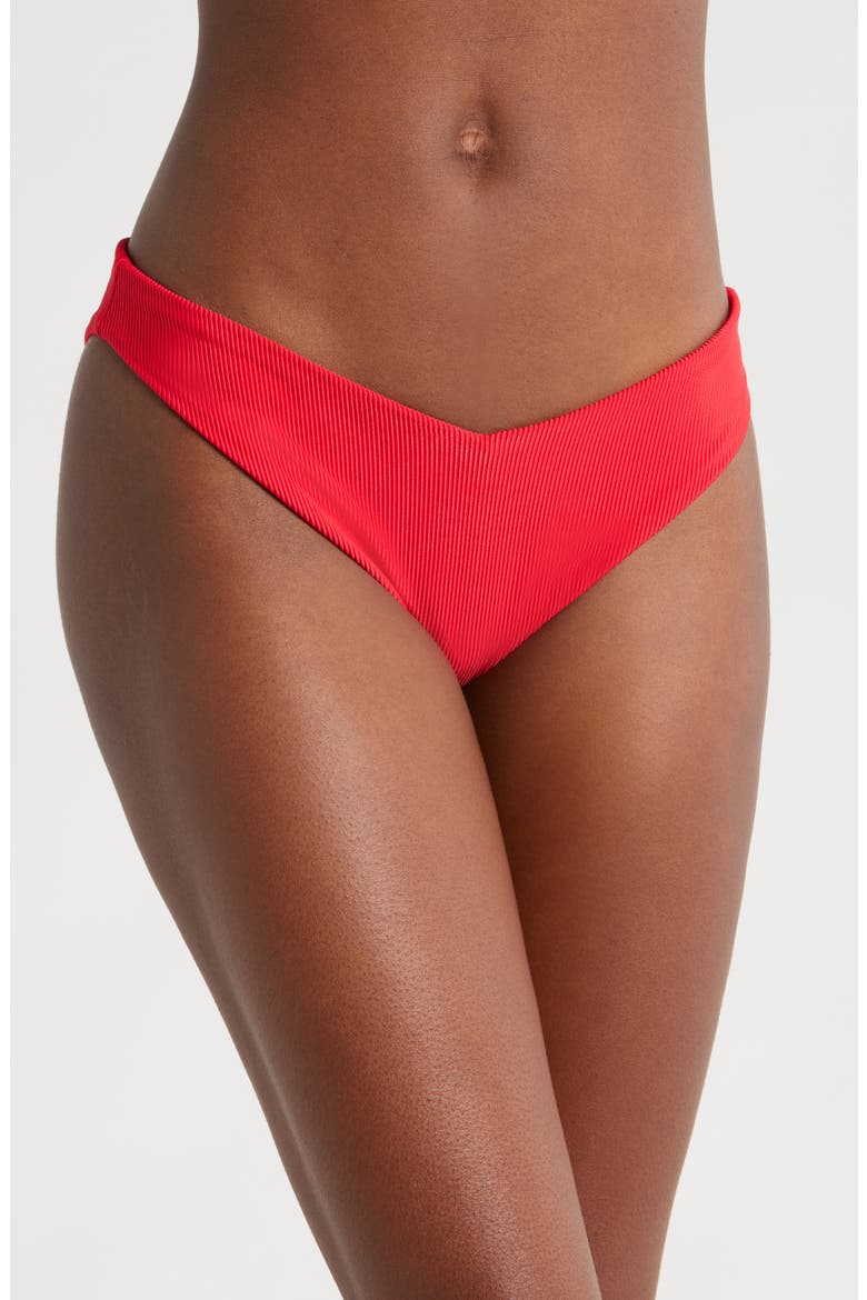 Vanessa High Cut Bikini Bottoms, Main, color, RED