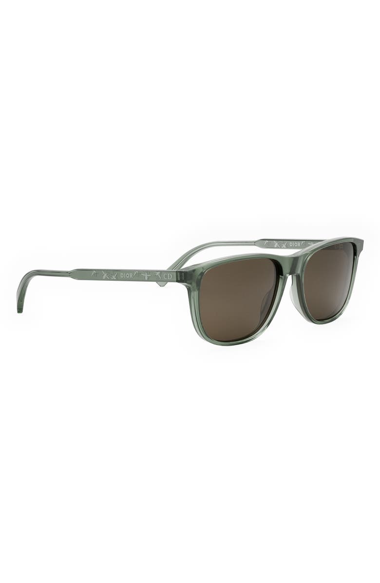 DIOR InDior S3I 56mm Rectangular Sunglasses, Alternate, color, Dark Green/ Other / Brown