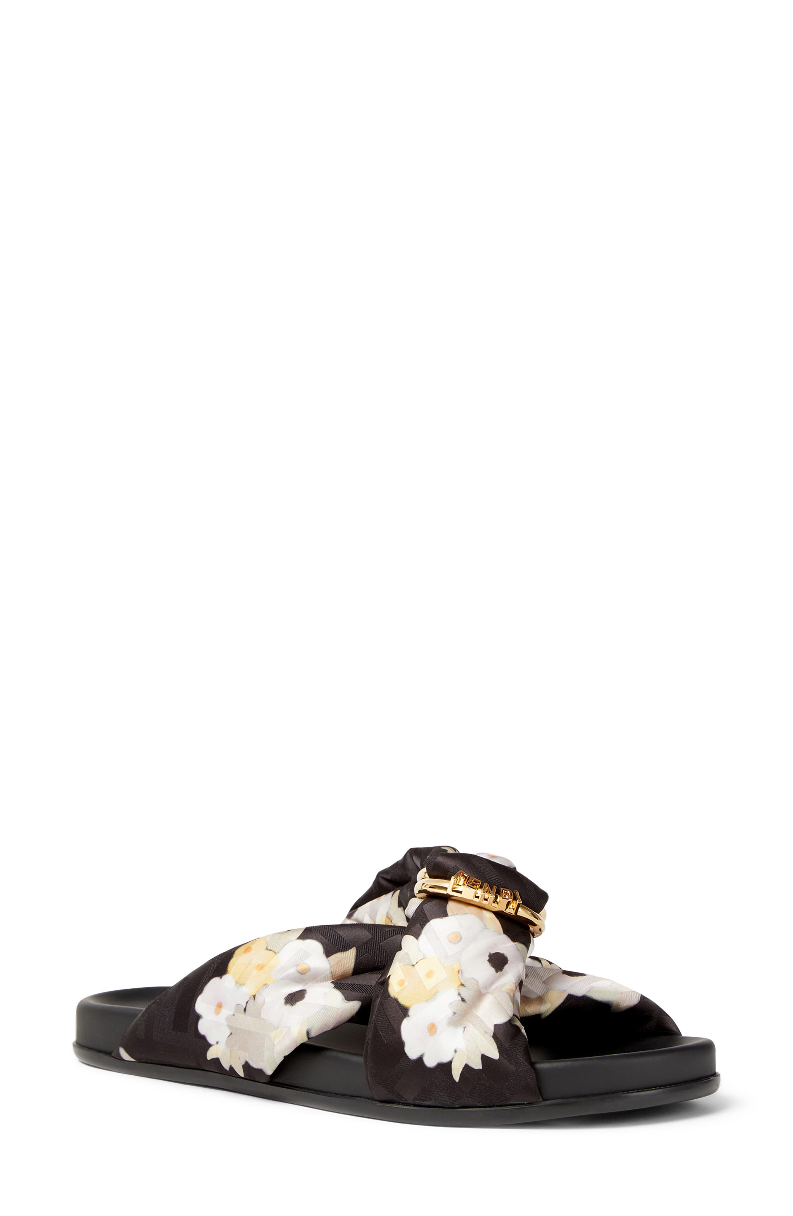 Fendi 'Fendi Feel Knot Slide Sandal, Main, color, Nero Multicolor